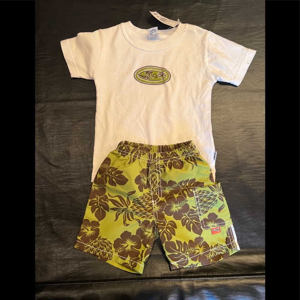 Charlie Rocket Boys 12 months tshirt and swimsuit set